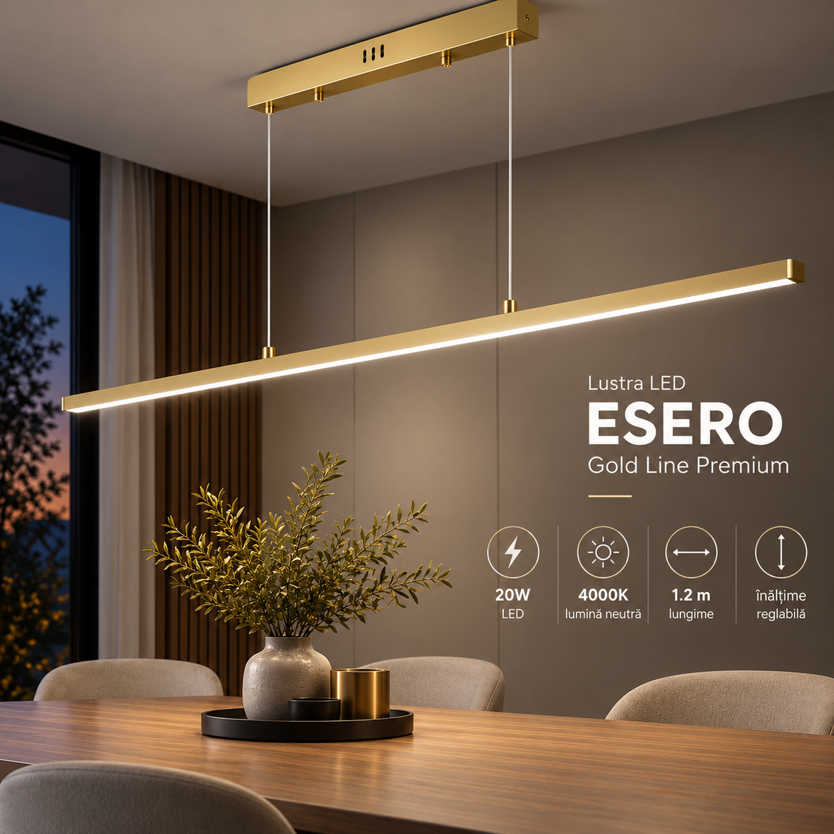 Lustra LED ESERO Gold Line Premium Echivalent 150W