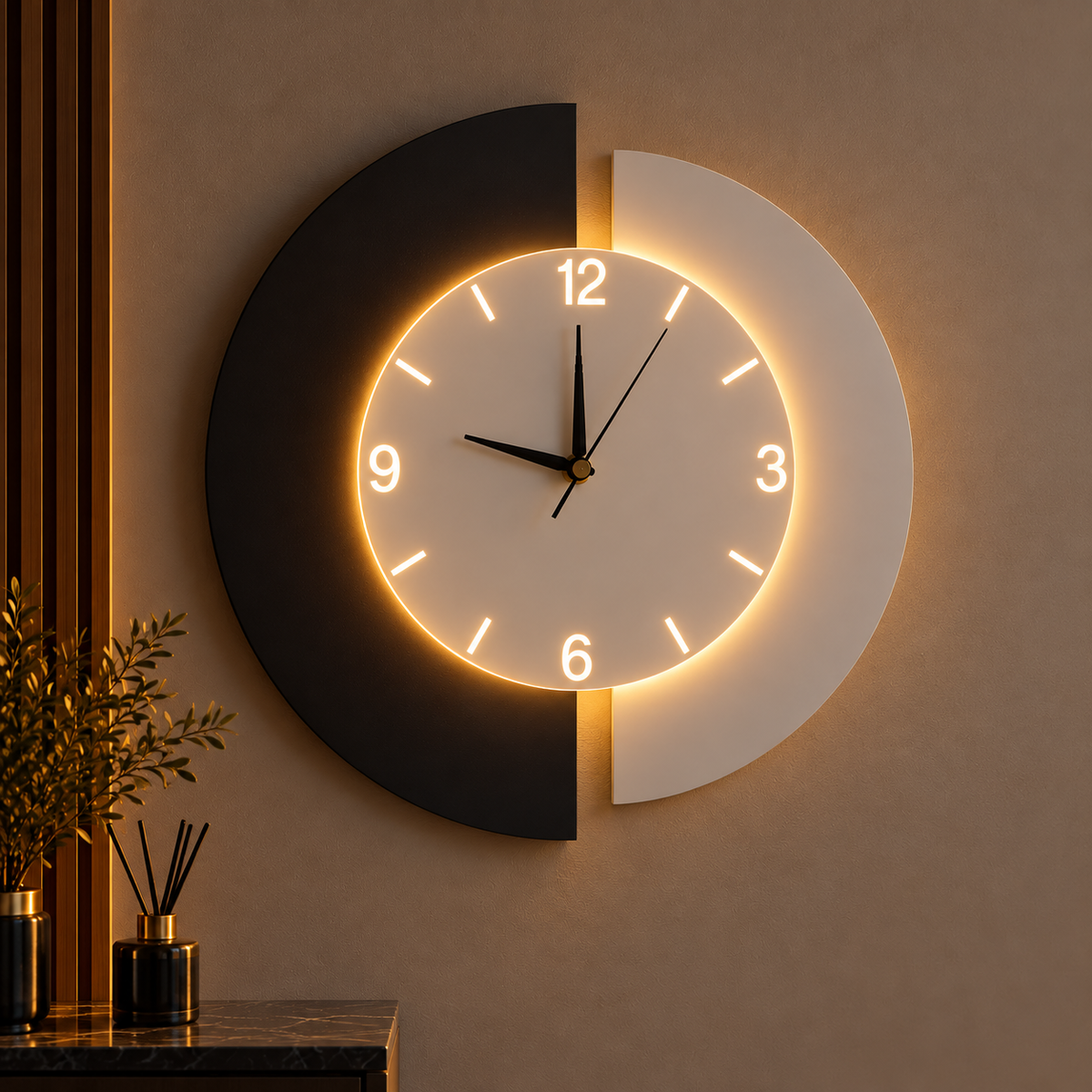 Aplica LED cu Ceas 18W Black Panther 50cm CCT