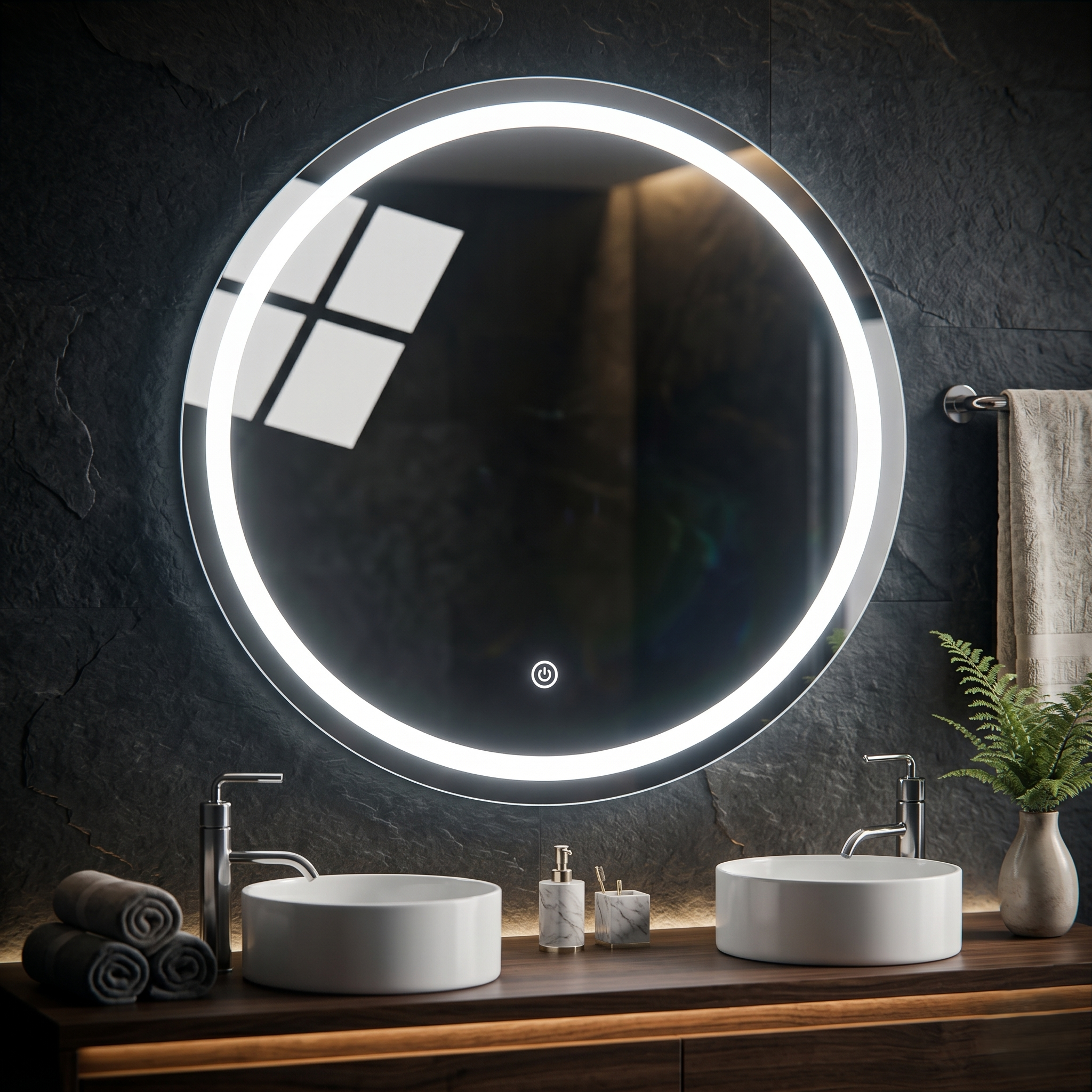 Oglinda LED Rotunda 60cm Touch 3 Functii