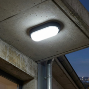 Aplica LED 12W Ovala BAT Neagra Exterior Echivalent 100W