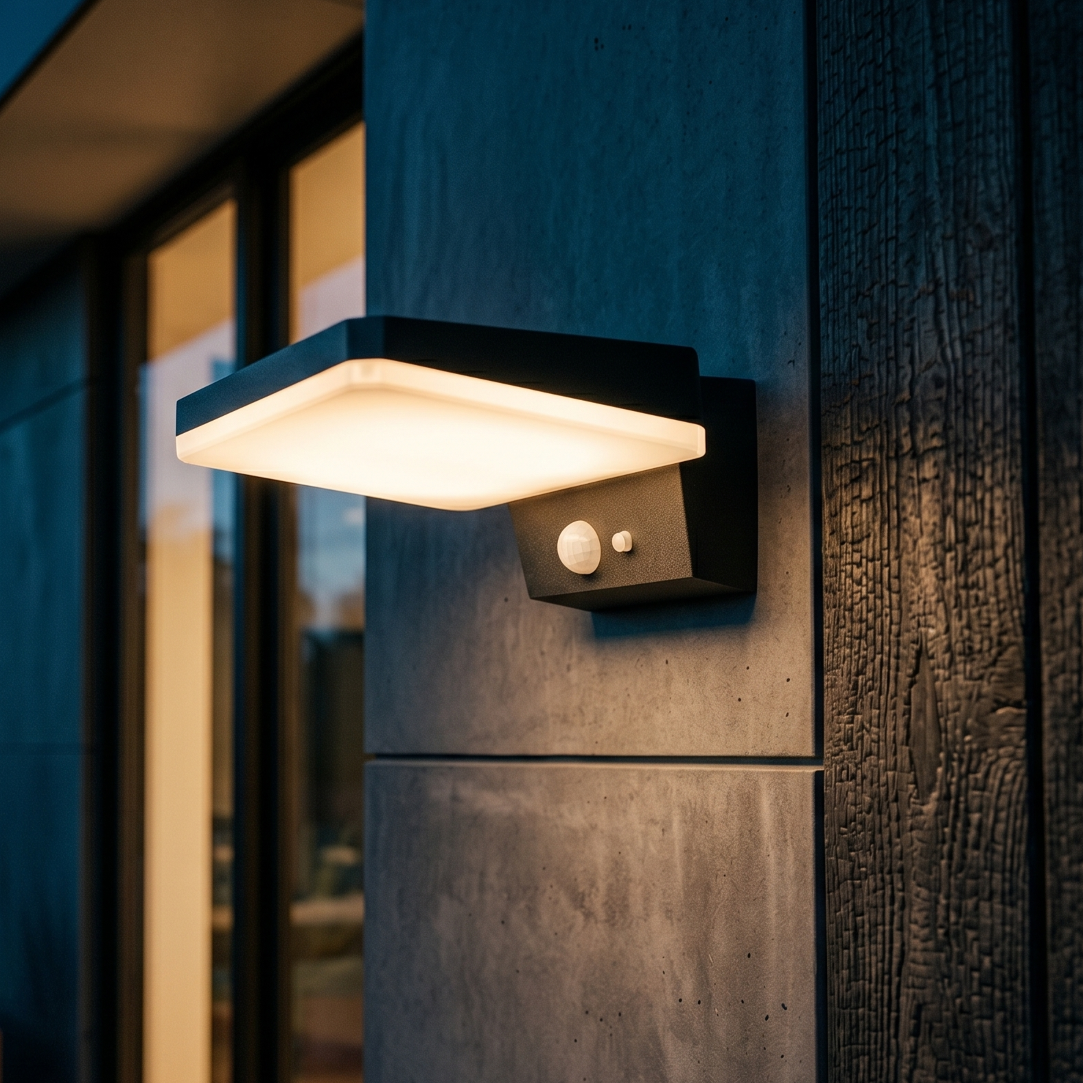 Aplica LED Solara cu Senzor ORZEN Exterior Neagra Premium
