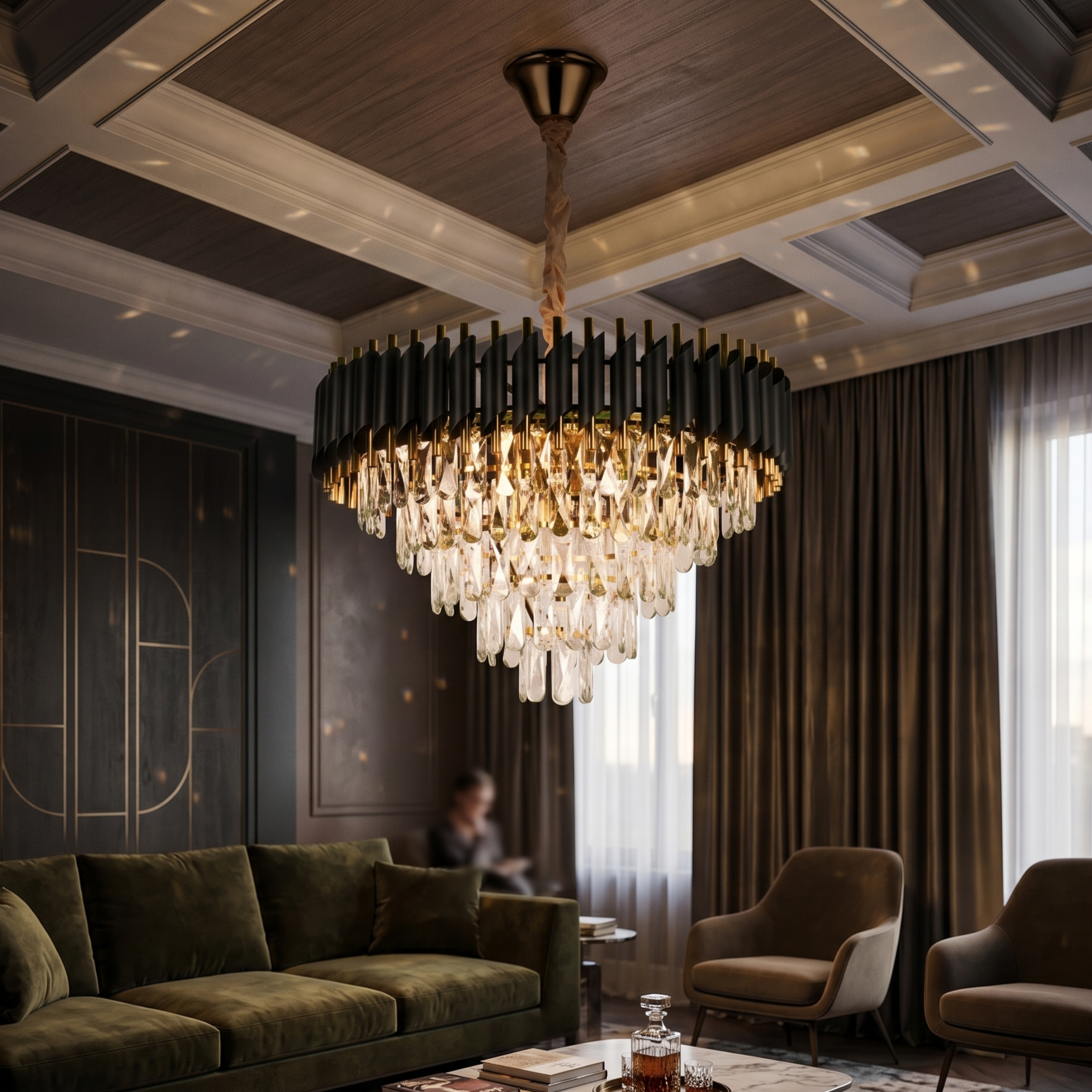 Candelabru Cristal Premium BLACK PANTHER 580mm