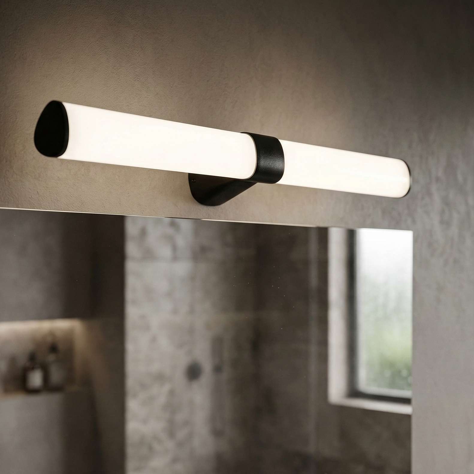 Aplica LED Baie 16W ORVIA Neagra 60cm 3 Lumini din Buton