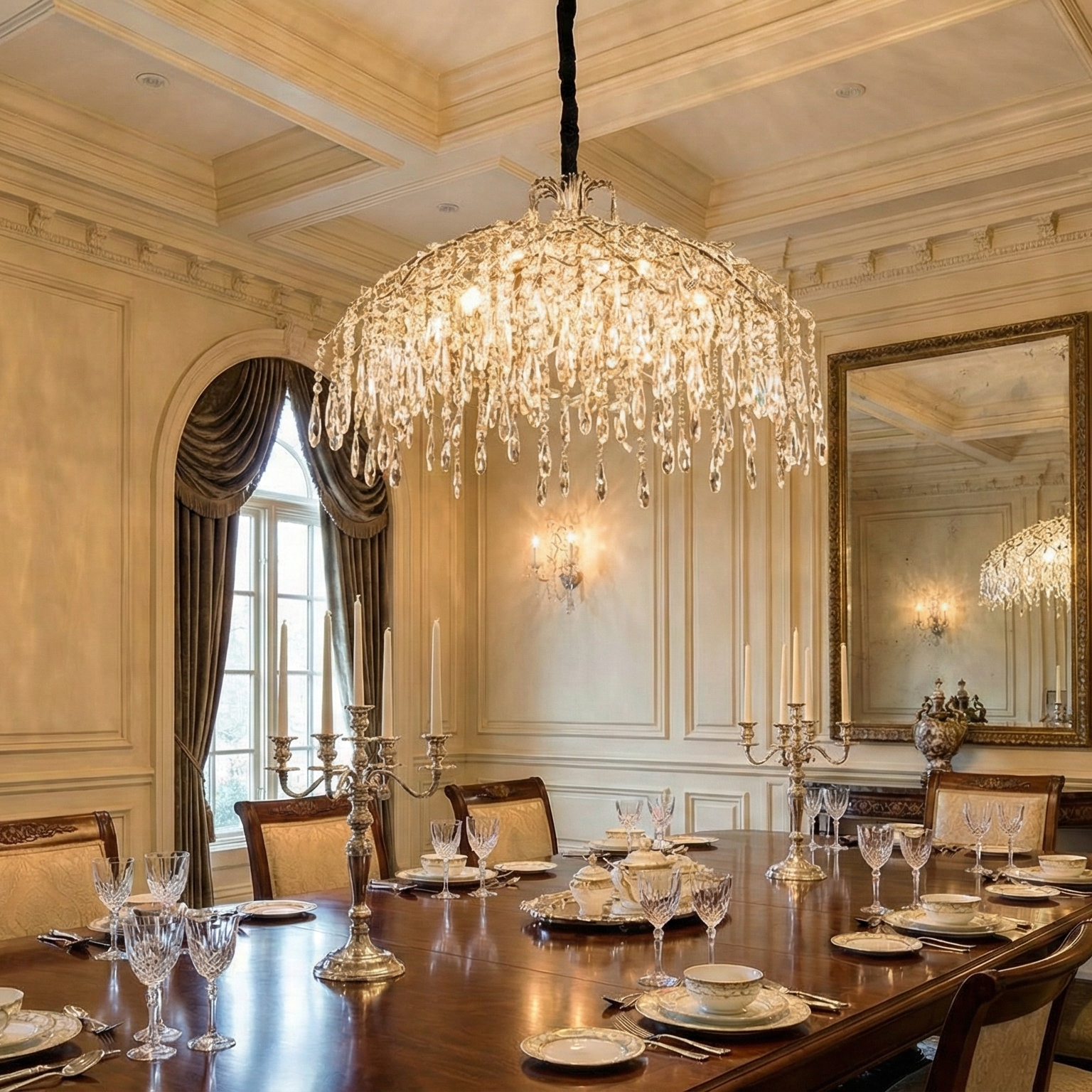 Candelabrul Cristal Silver PALAZZO 80CM