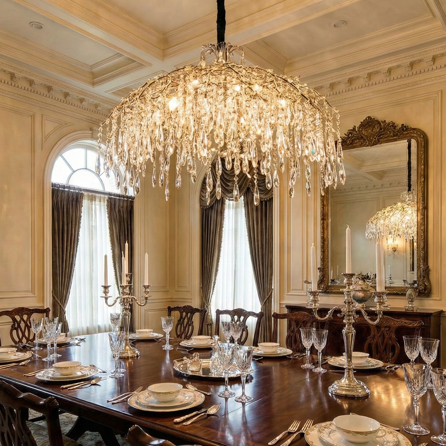 Candelabrul Cristal Silver PALAZZO 80CM