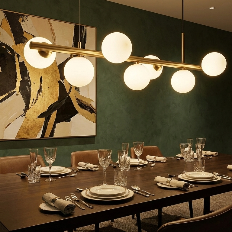 Lustra Abajur MAT GOLD Liniara 7xG9 65cm SKYLINE