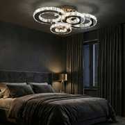 Lustra LED 2+2 CIRCLE Chrome Cristal Telecomanda Echivalent 400W