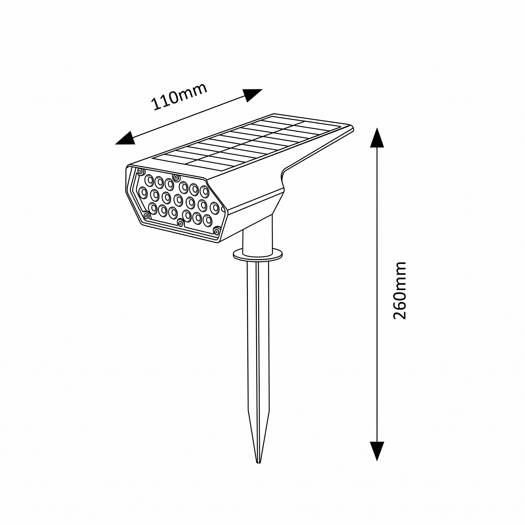 Stalp LED Gradina Premium MARLOW cu Incarcare Solara 26CM