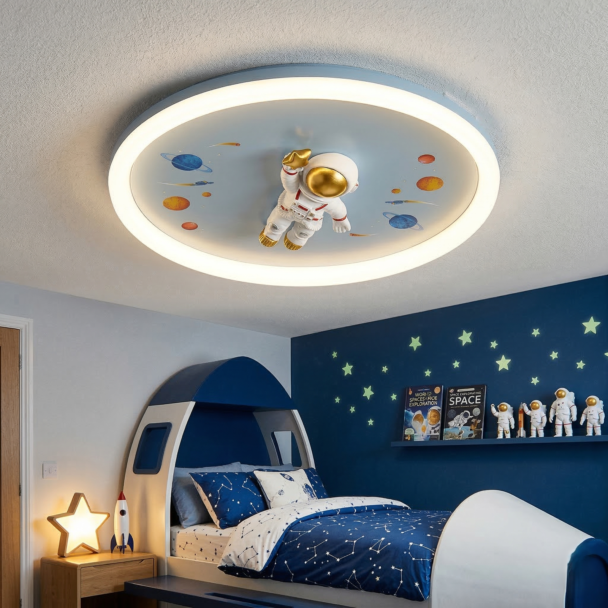 Lustra LED 78W Flying Astronaut Echivalent 400W Telecomanda