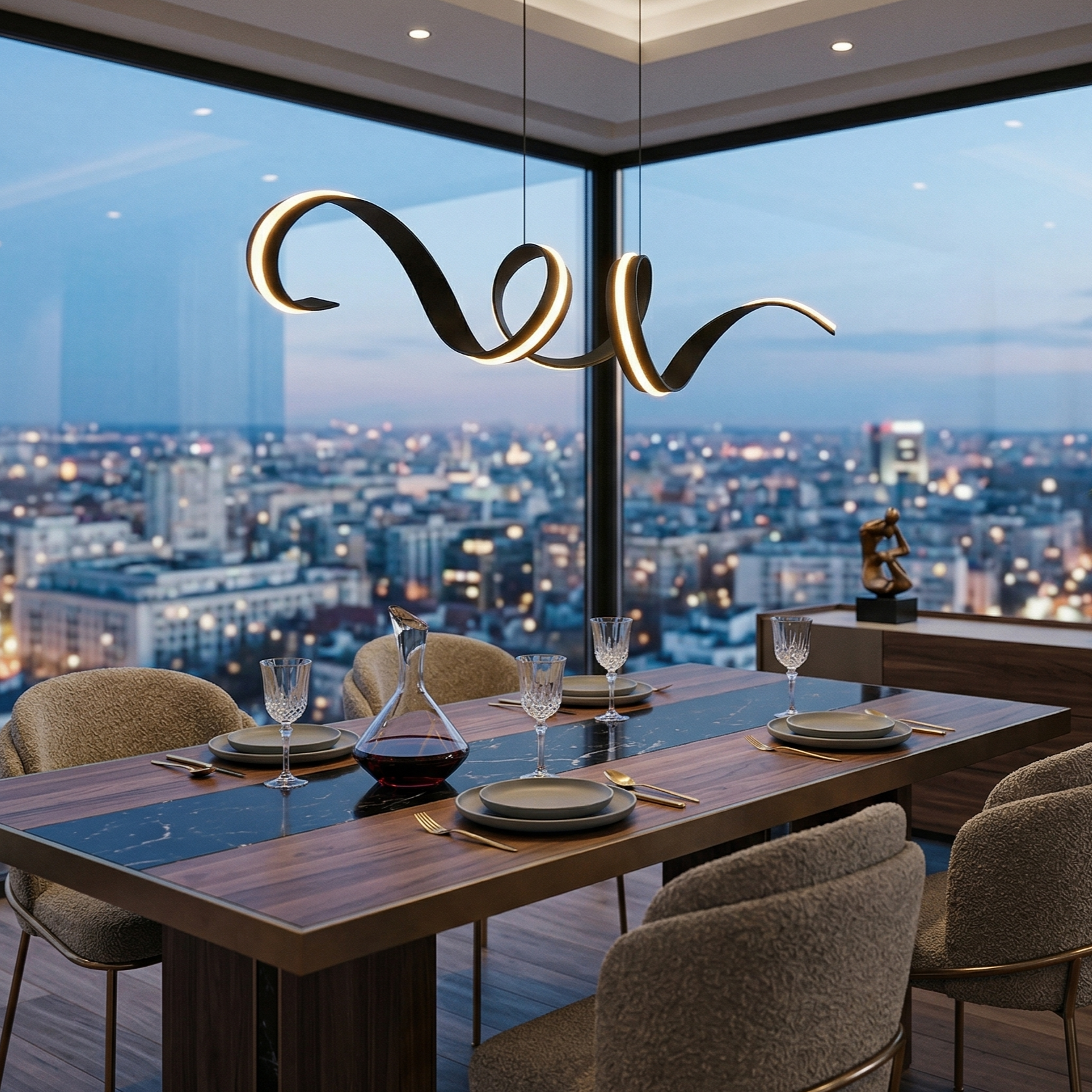 Lustra LED Liniara Suspendata PREMIUM CINQUE CISENNA Echivalent 1000W