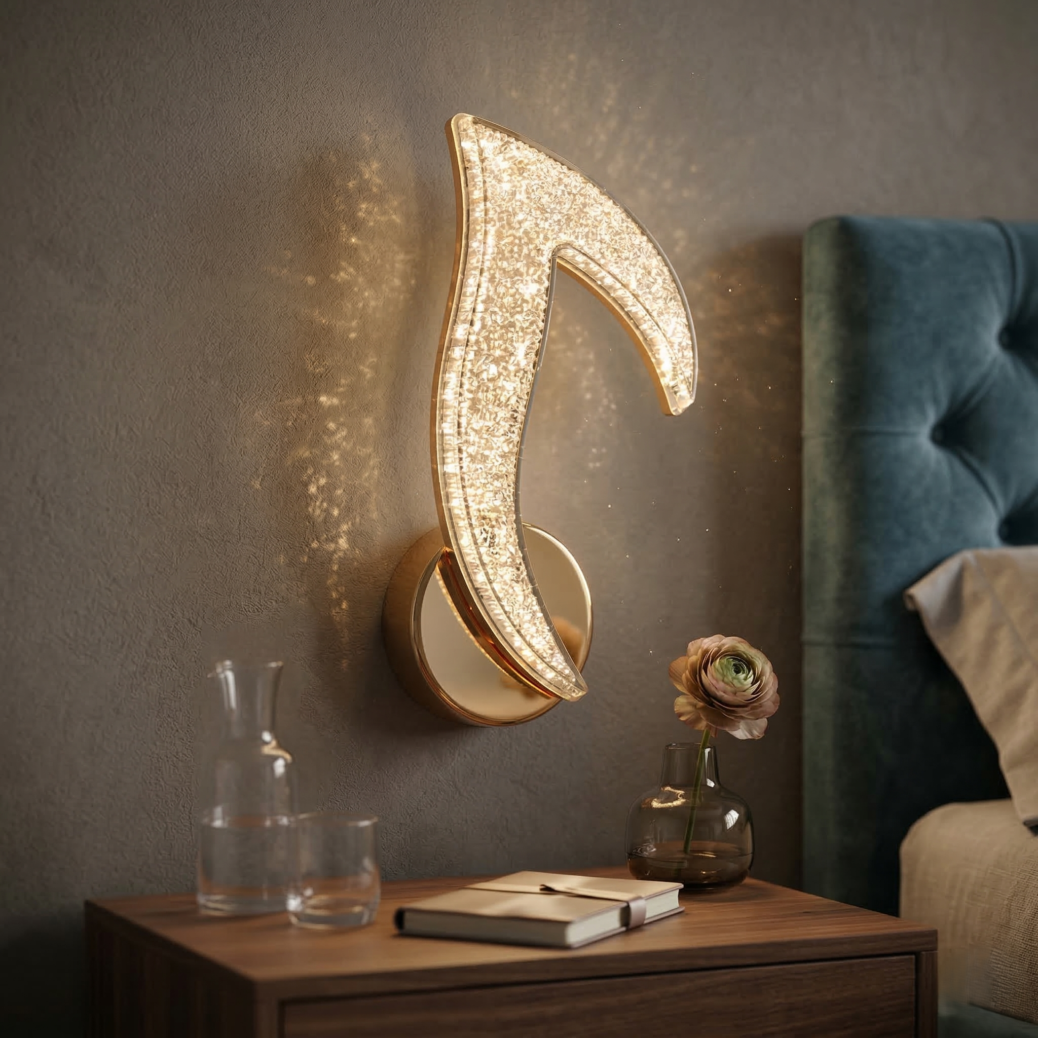 Aplica LED Perete Narcisse Sparkle Gold