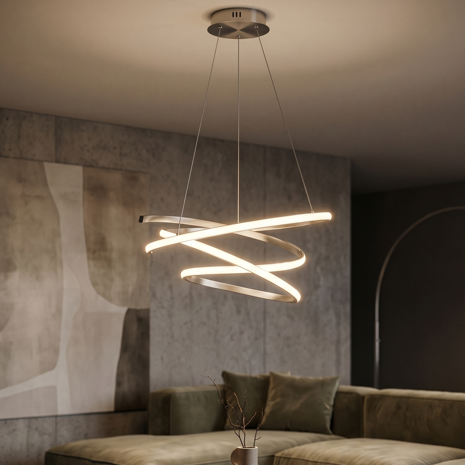 Lustra LED Suspendata Silver RONDA Echivalent 300W