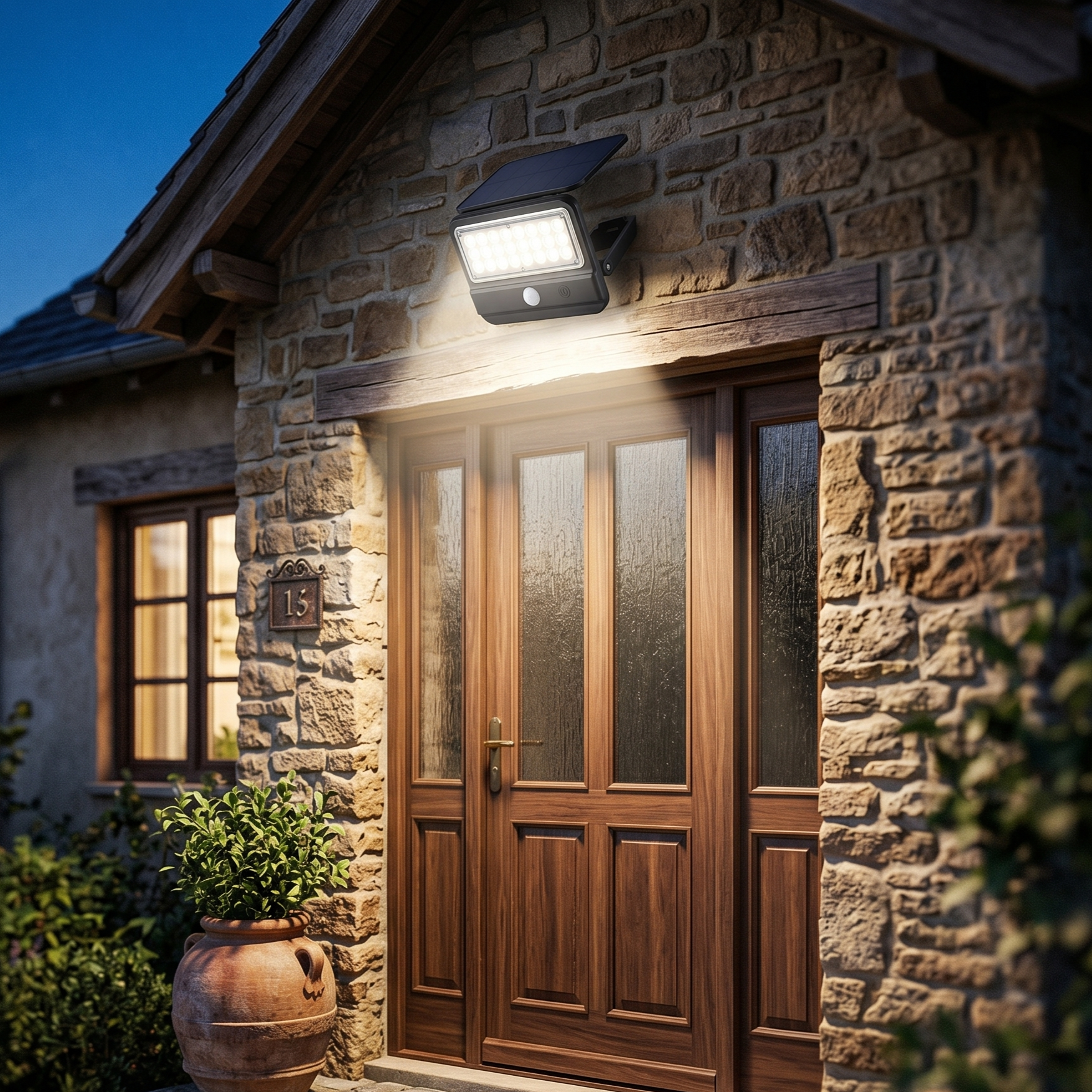 Aplica LED Solara 7W ORKA Exterior Neagra cu Senzor