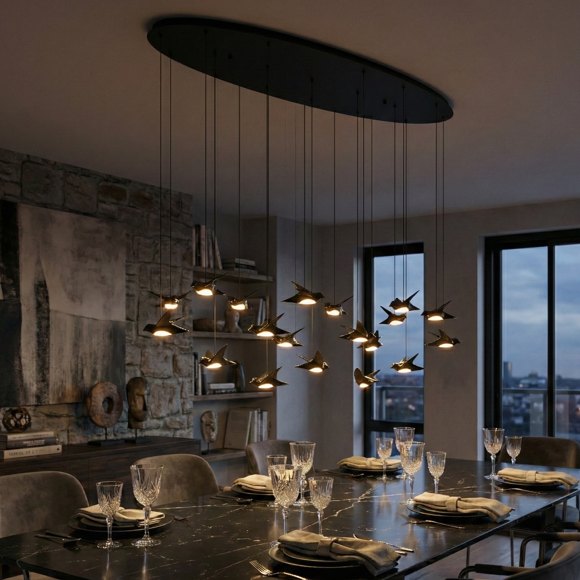 Lustra LED Liniara Suspendata Luxury PARATEBUENO Echivalent 600W