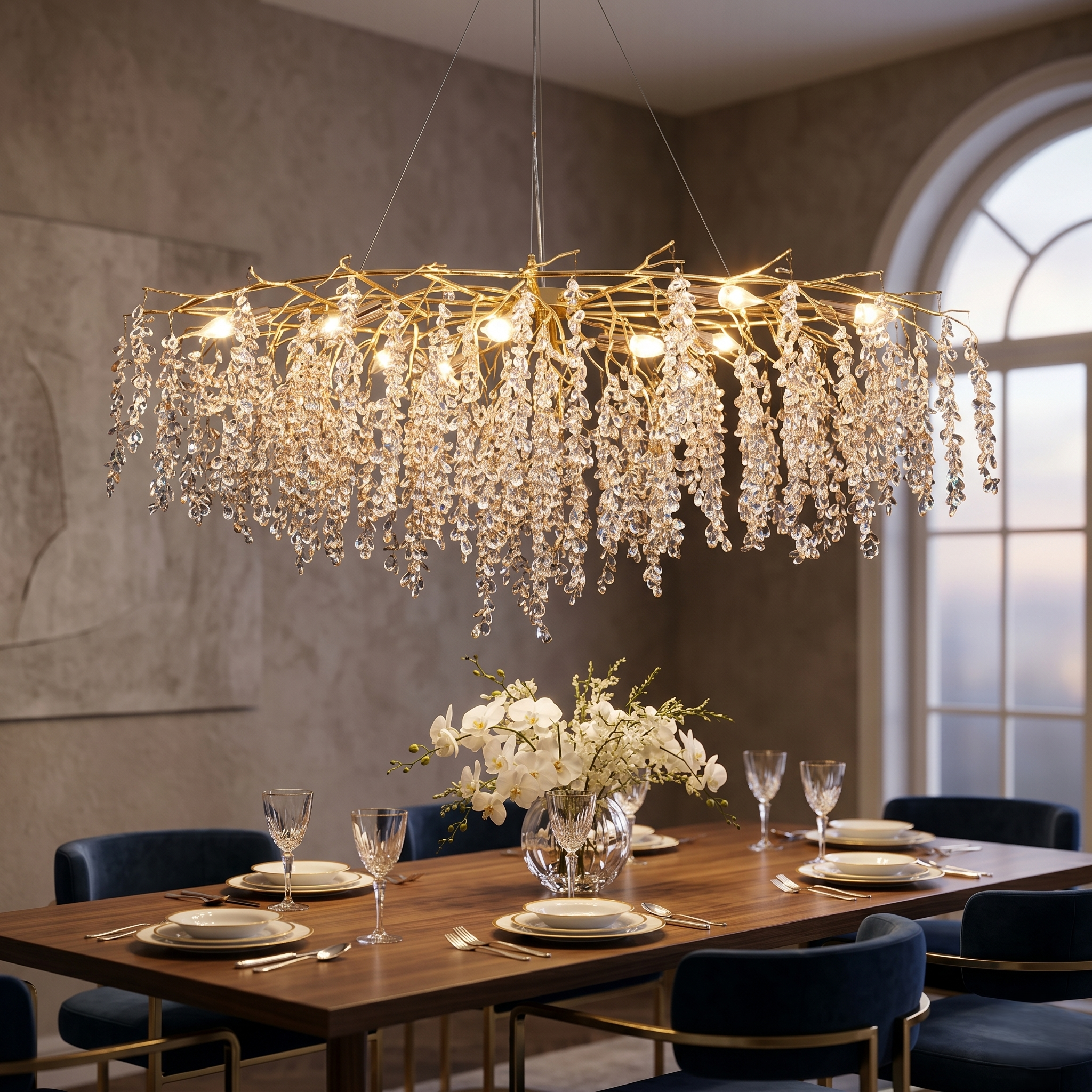Candelabru Cristal LUXURY Golden Grapes 120x60CM