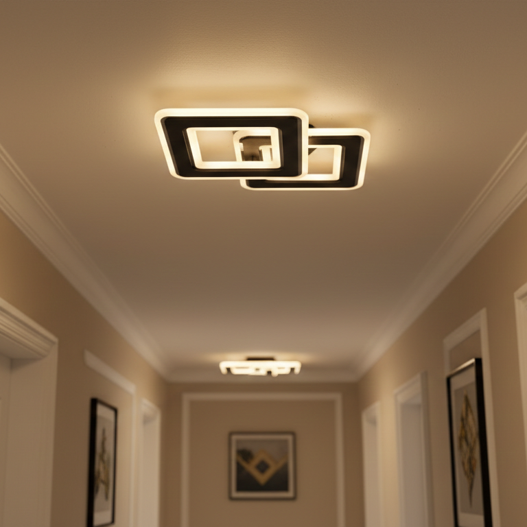 Aplica LED Square GRIDLINE Neagra Echivalent 300W Telecomanda