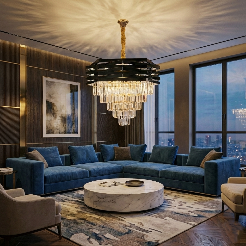 Candelabru Cristal Black MALVINA ⌀60CM