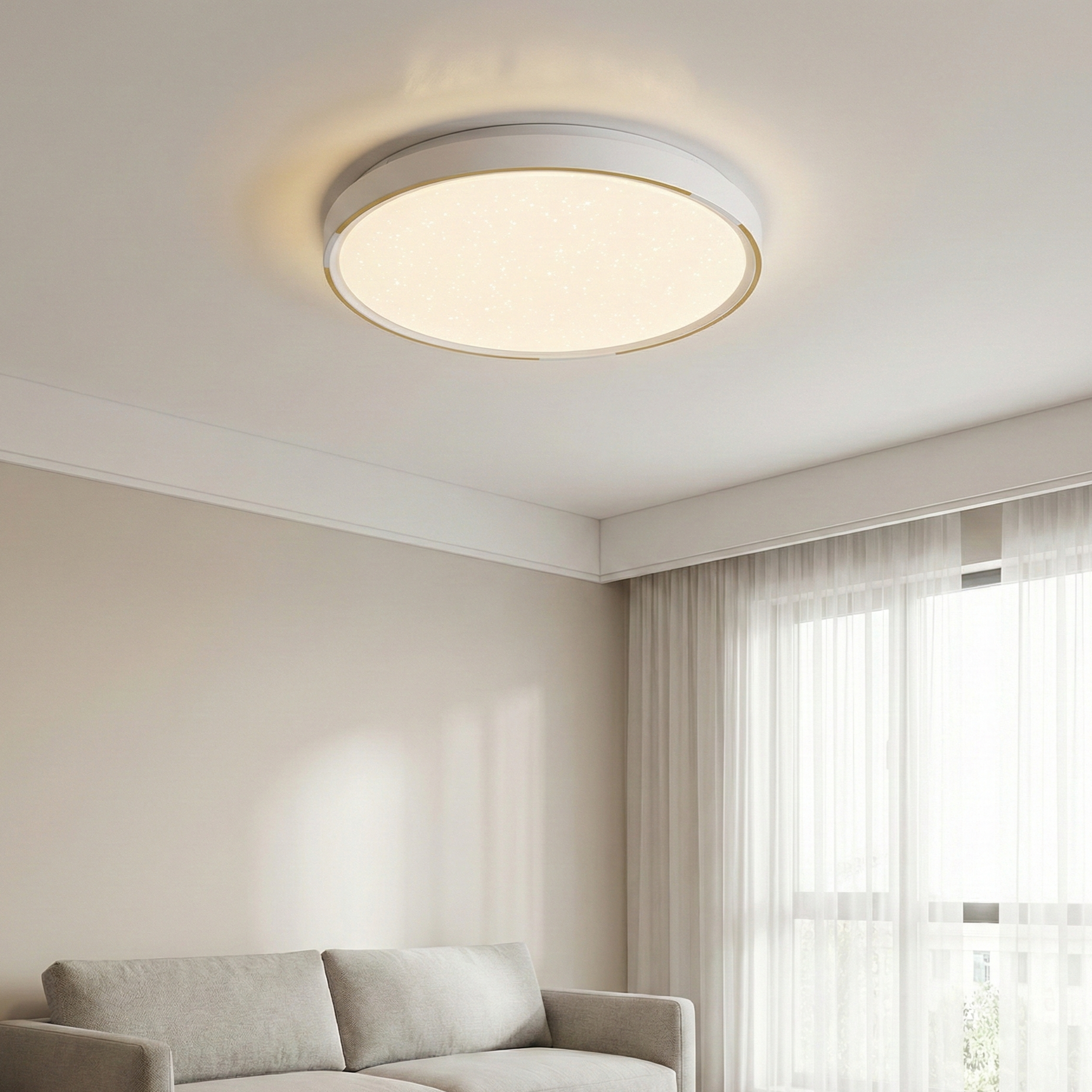 Plafoniera LED 50CM GOLD ECLIPSE 36W Echivalent 200W