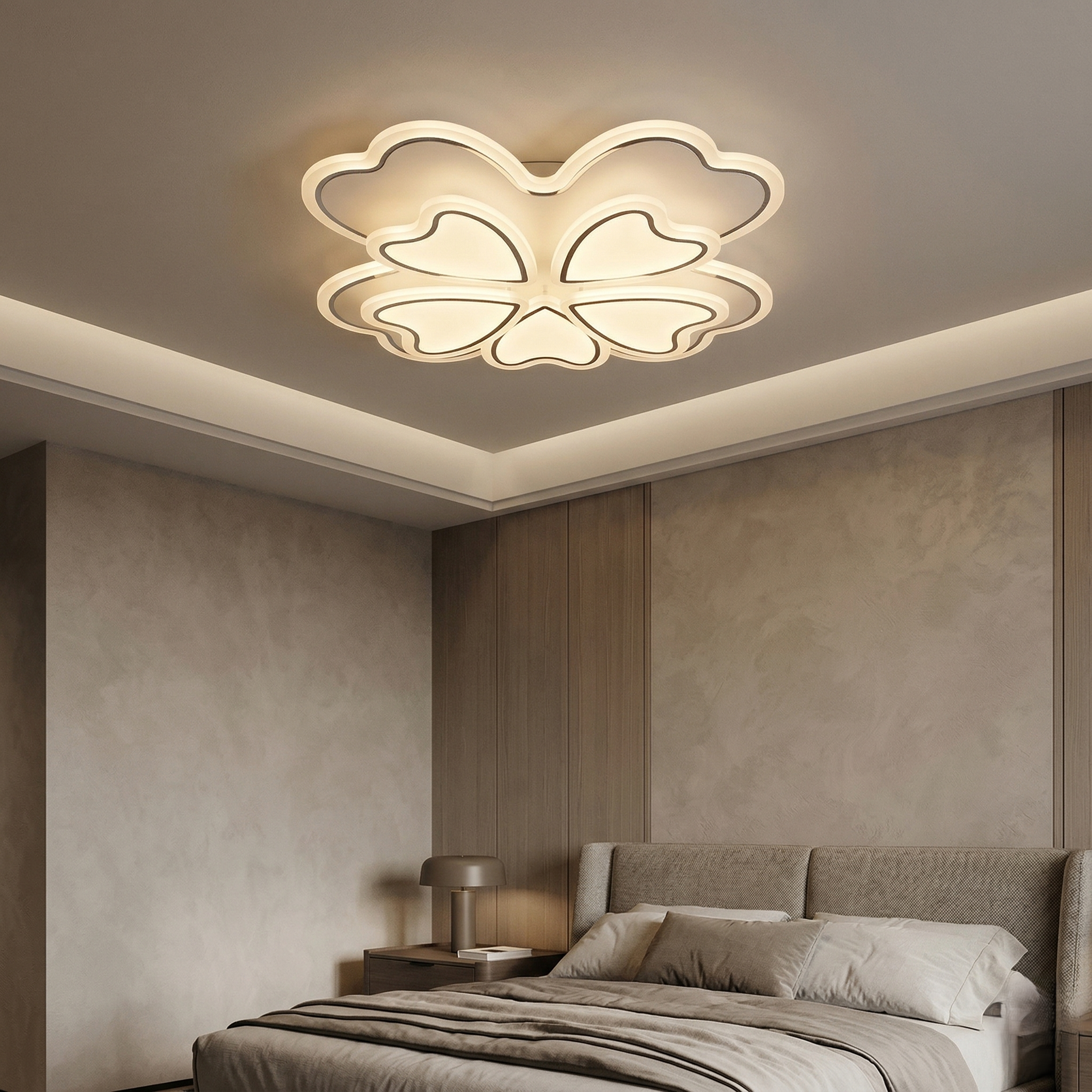 Lustra LED White CLOVER Echivalent 600W Telecomanda