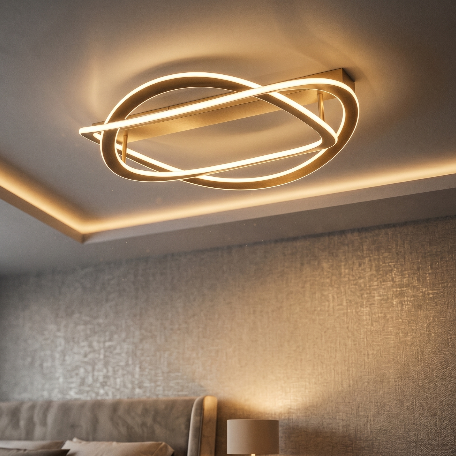 Lustra LED Aplicata LIGNIS Gold Echivalent 400W Premium