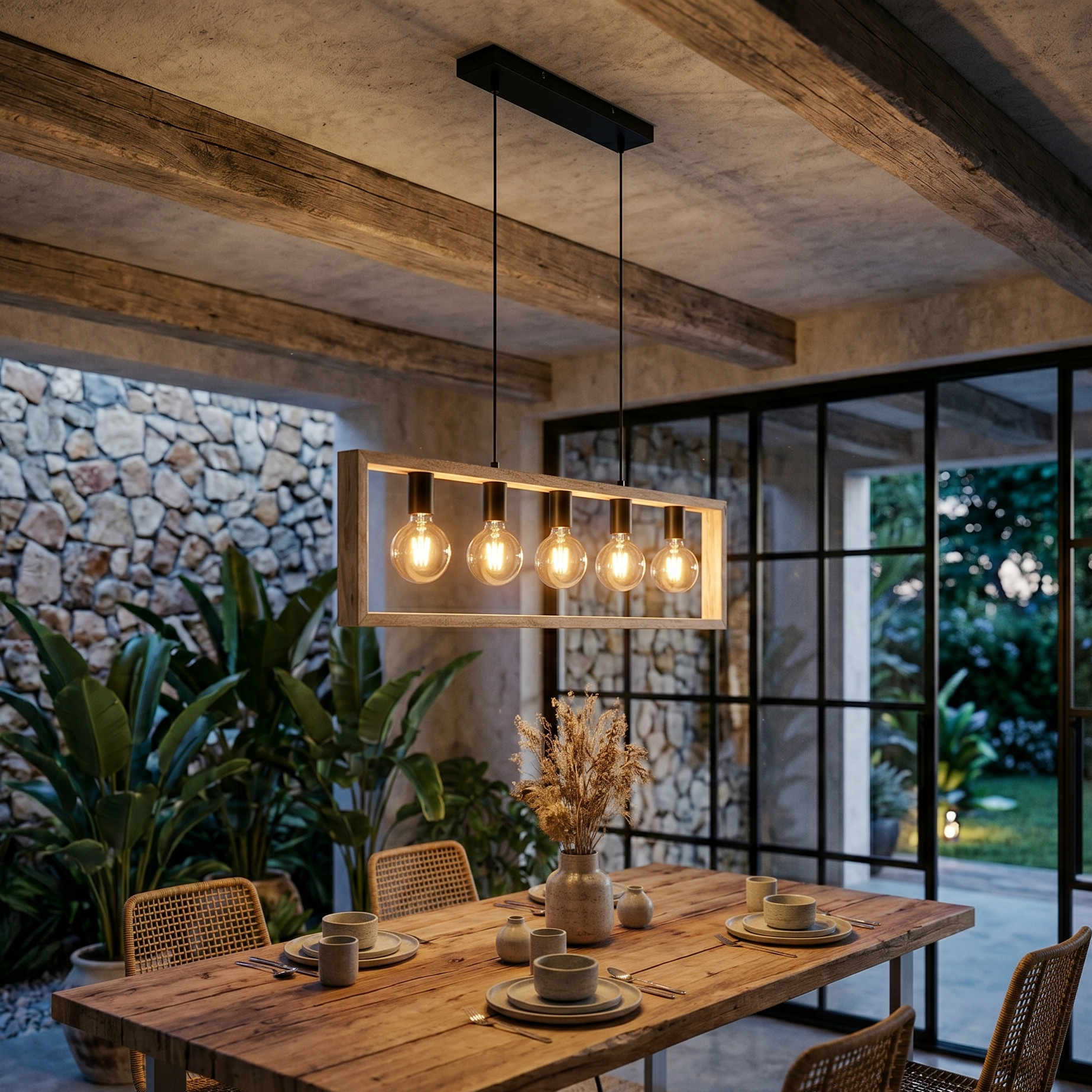 Lustra Suspendata Liniara Vintage LEMARA 5xE27 Premium