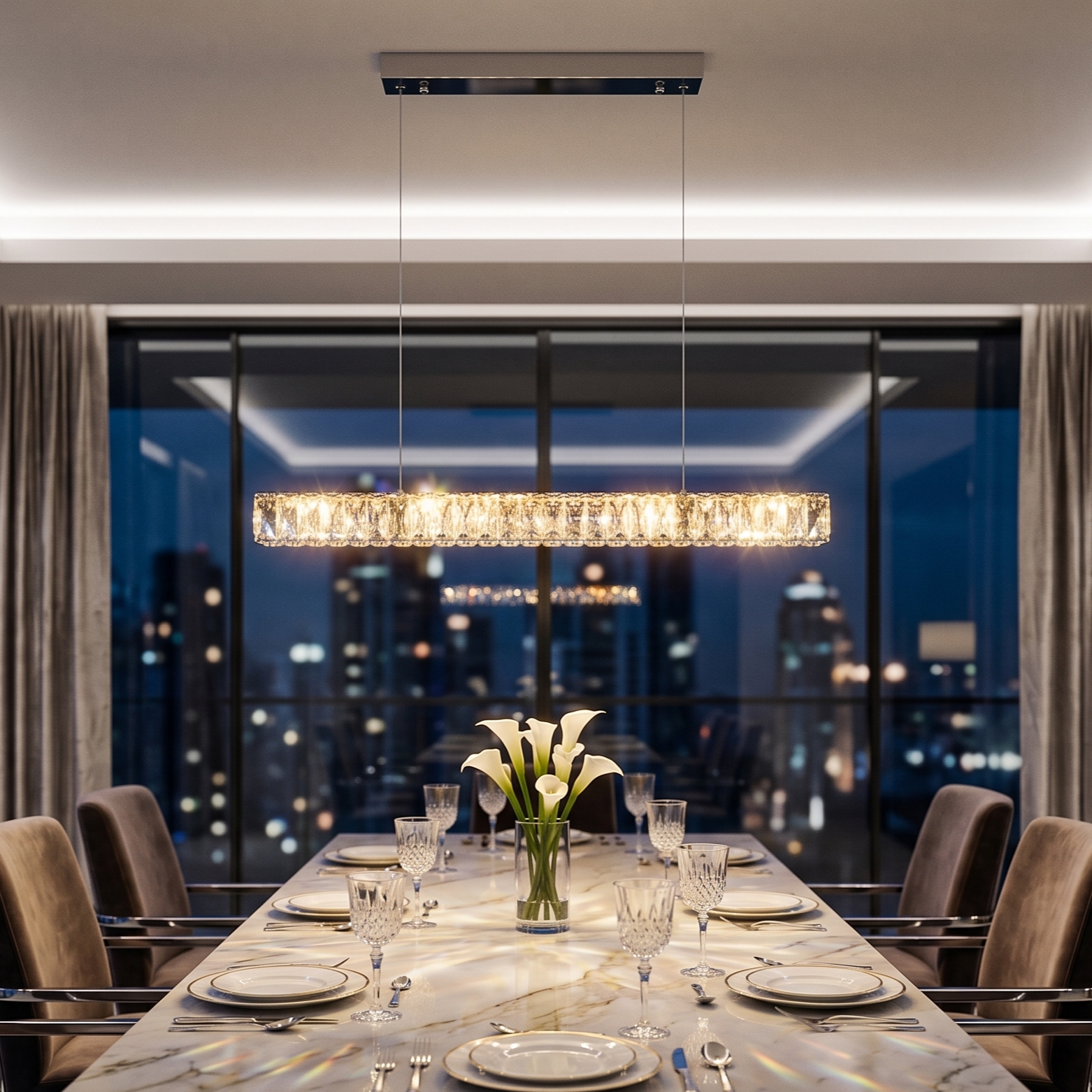 Lustra LED Cristal Suspendata Zenvia Echivalent 300W Telecomanda