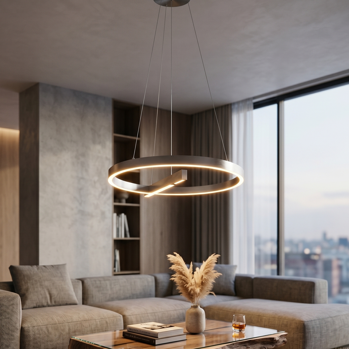 Lustra LED Suspendata Silver NIMBO Echivalent 300W