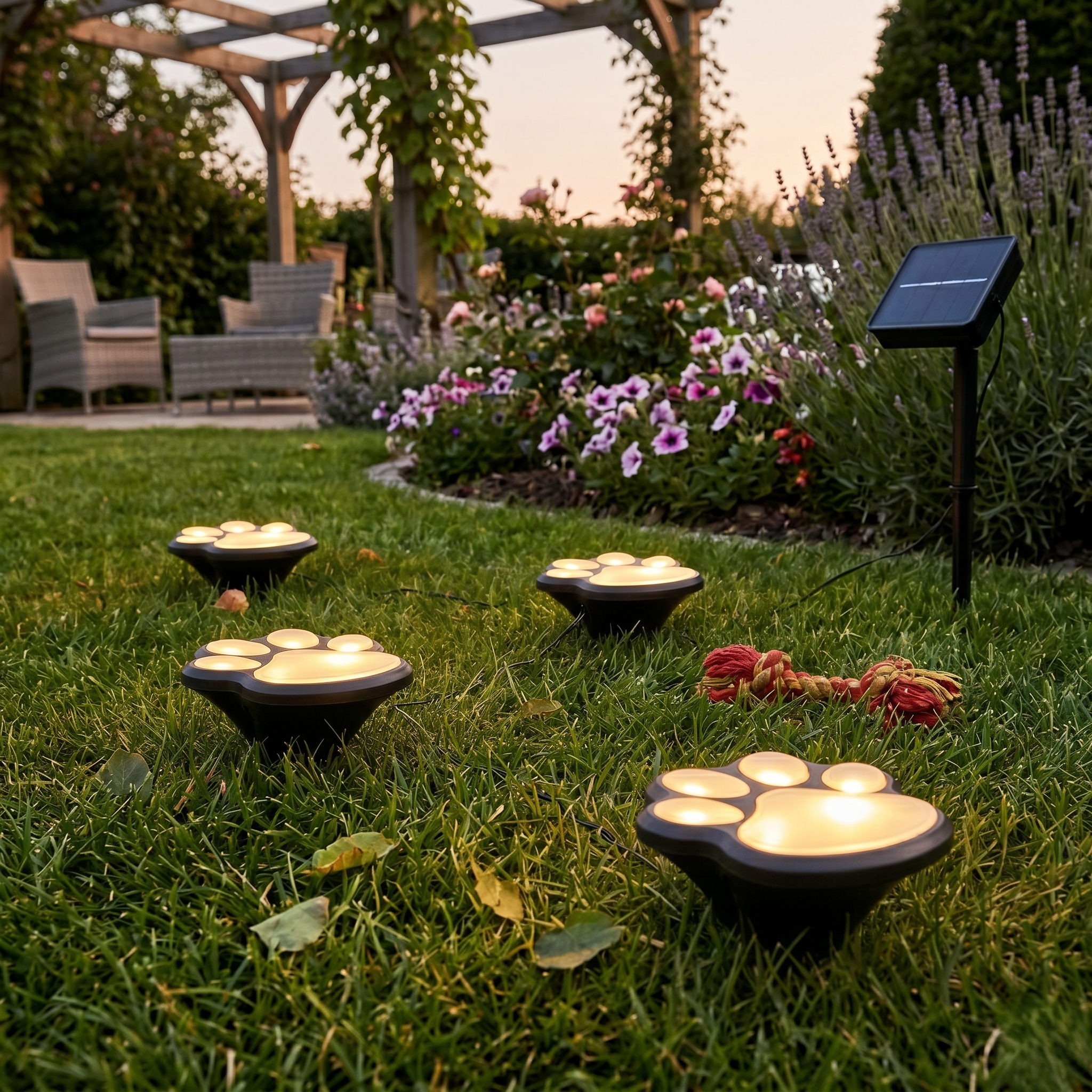 Set 4 Labute LED Exterior cu Incarcare Solara, 5 Ani Garantie