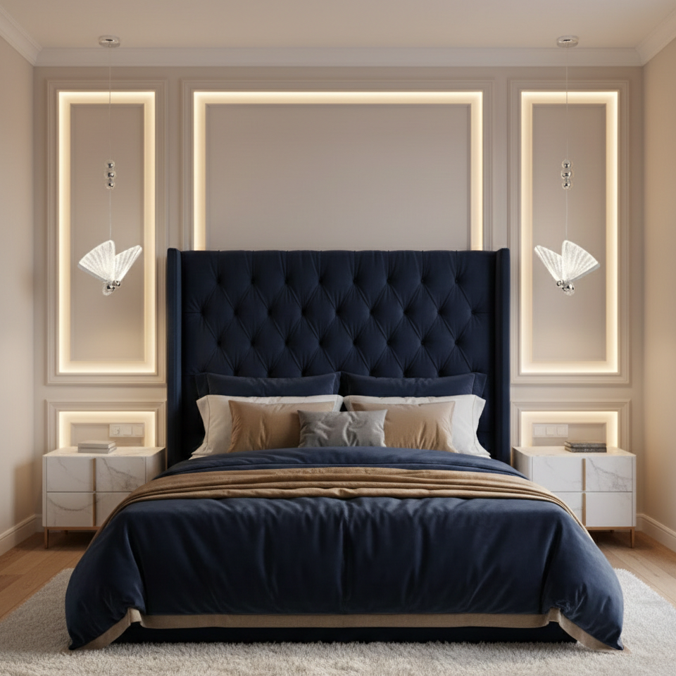 Pendul LED Modern Nordic Butterfly Silver