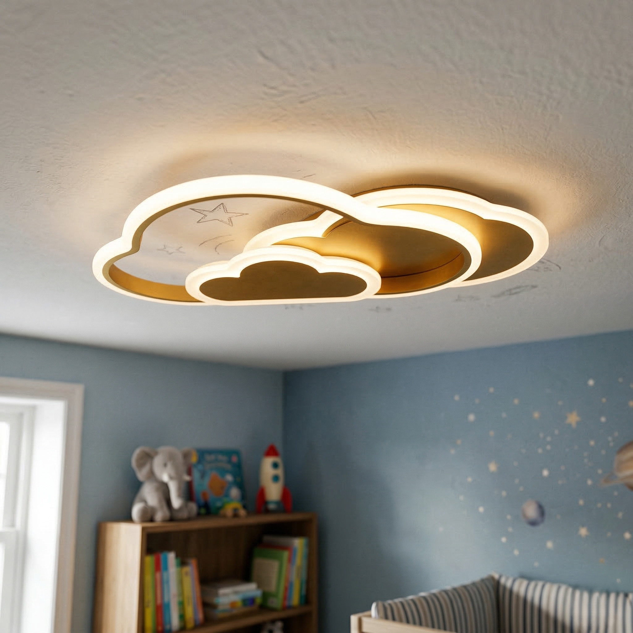 Lustra LED NORISOR Gold Echivalent 400W Telecomanda