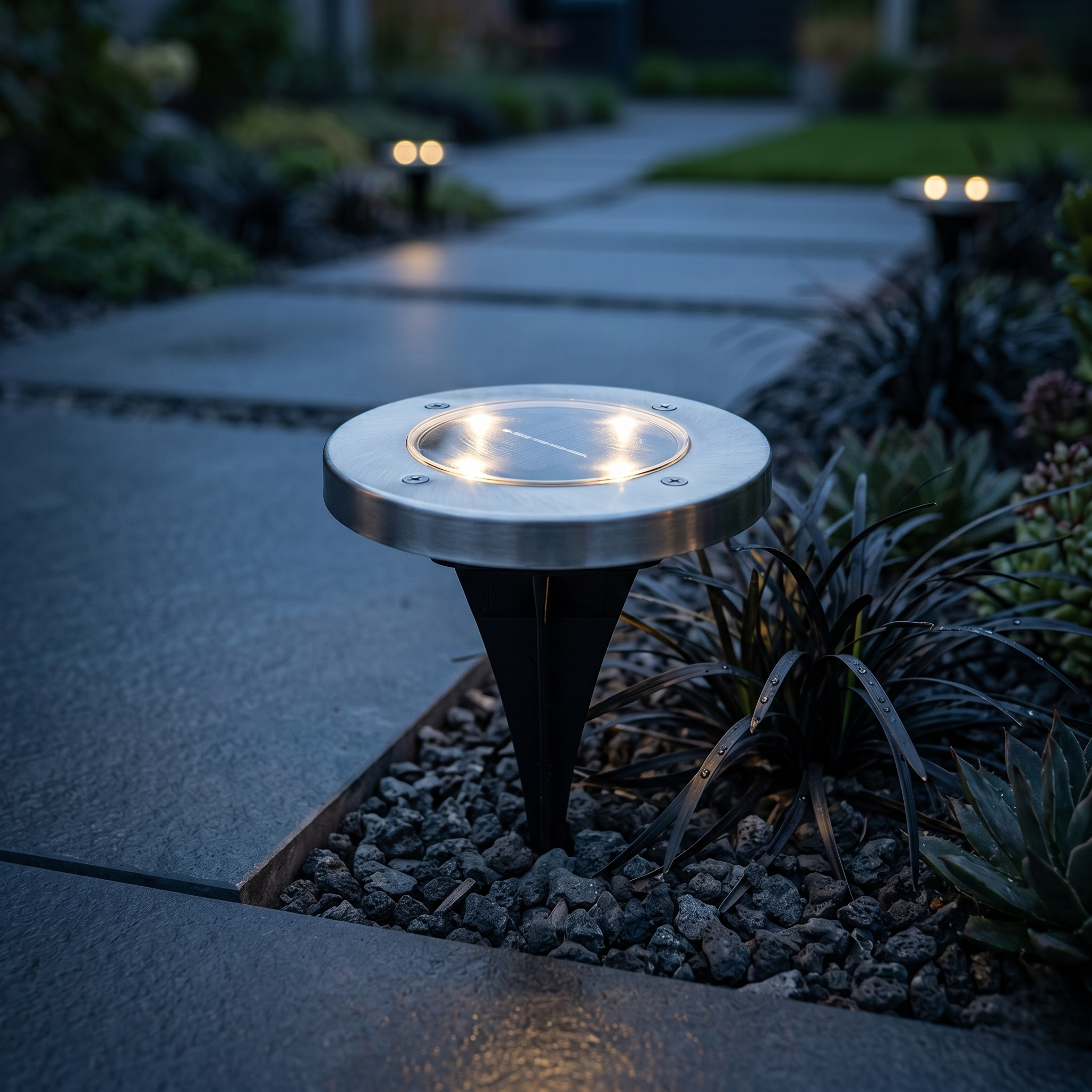 Stalp LED Gradina Premium ALURO cu Incarcare Solara 12CM