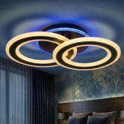 Lustra LED Two Circle GRIDLINE Neagra RGB Echivalent 400W Telecomanda