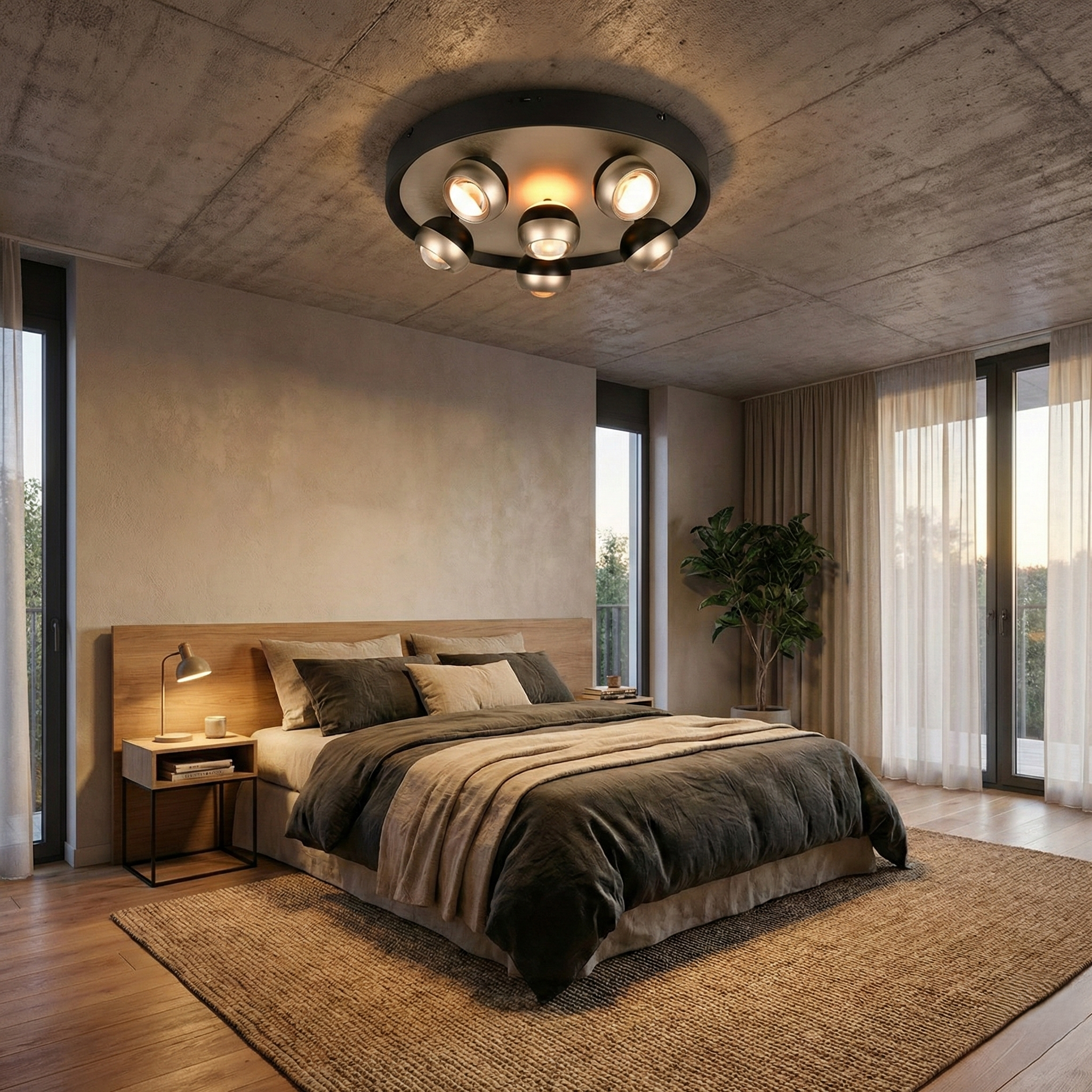 Lustra LED Premium SILVER ORBIT Echivalent 500W