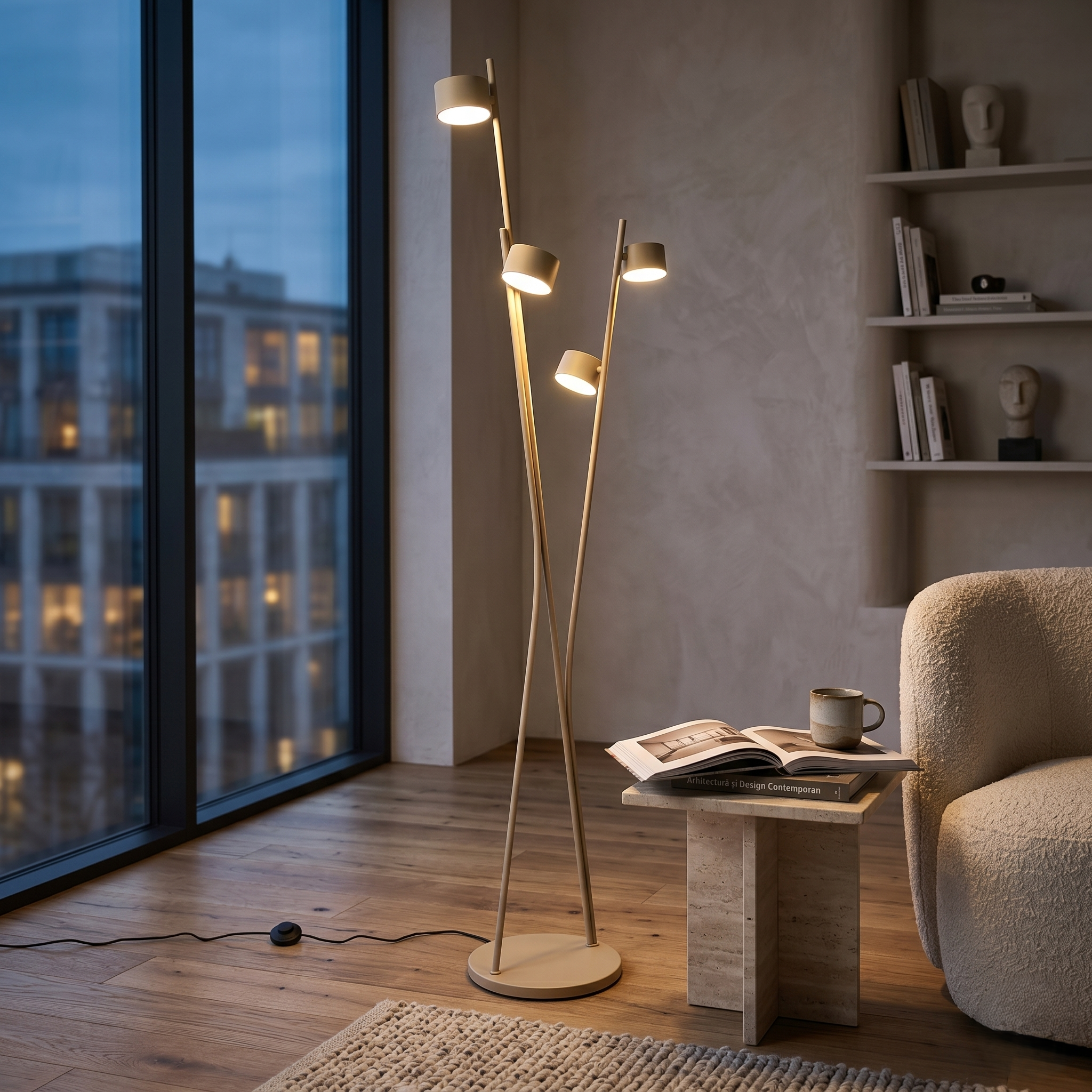 Lampadar Decorativ Premium CODA Bej 4xGX53