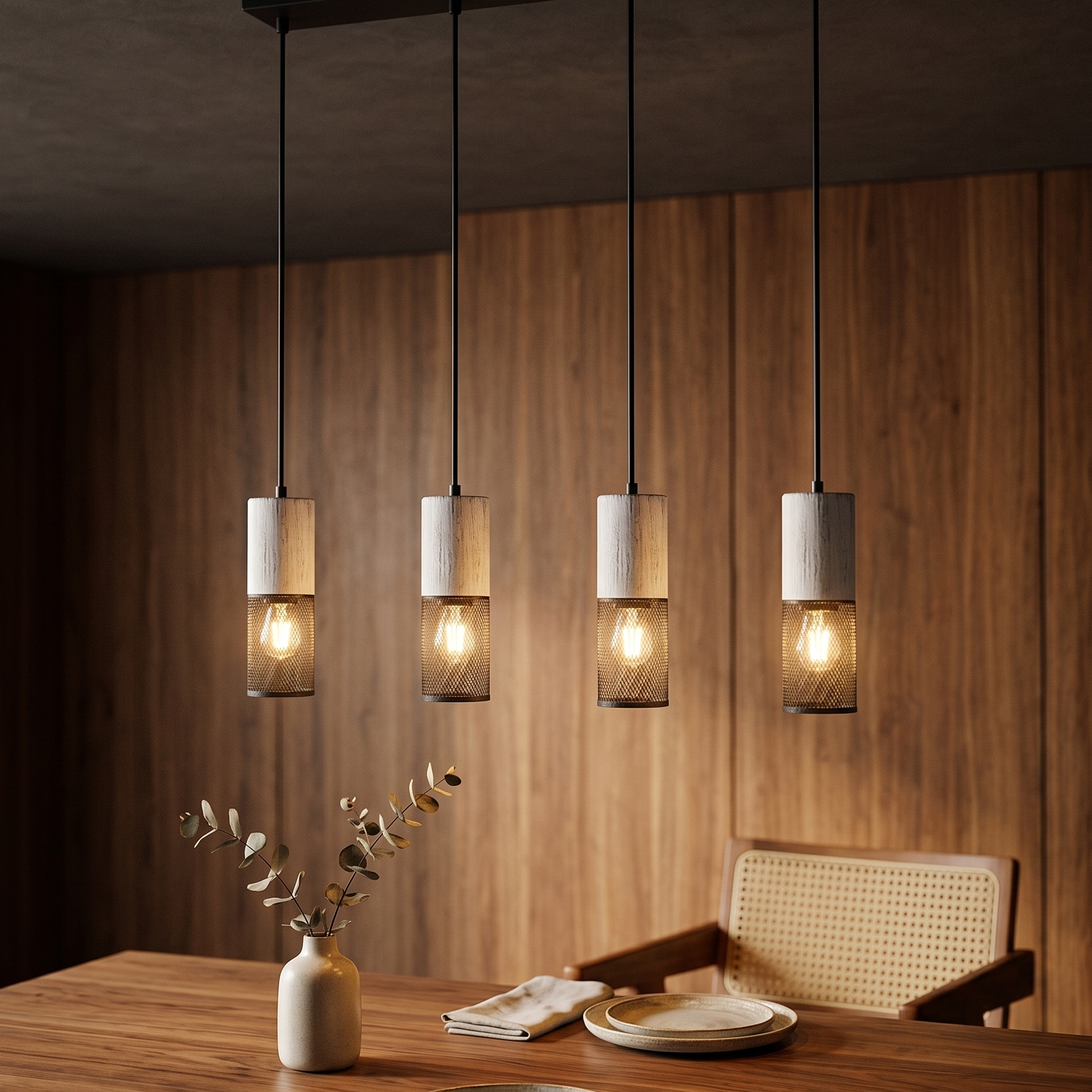 Lustra Suspendata Liniara Vintage TOSH Alba 4xE27 Premium
