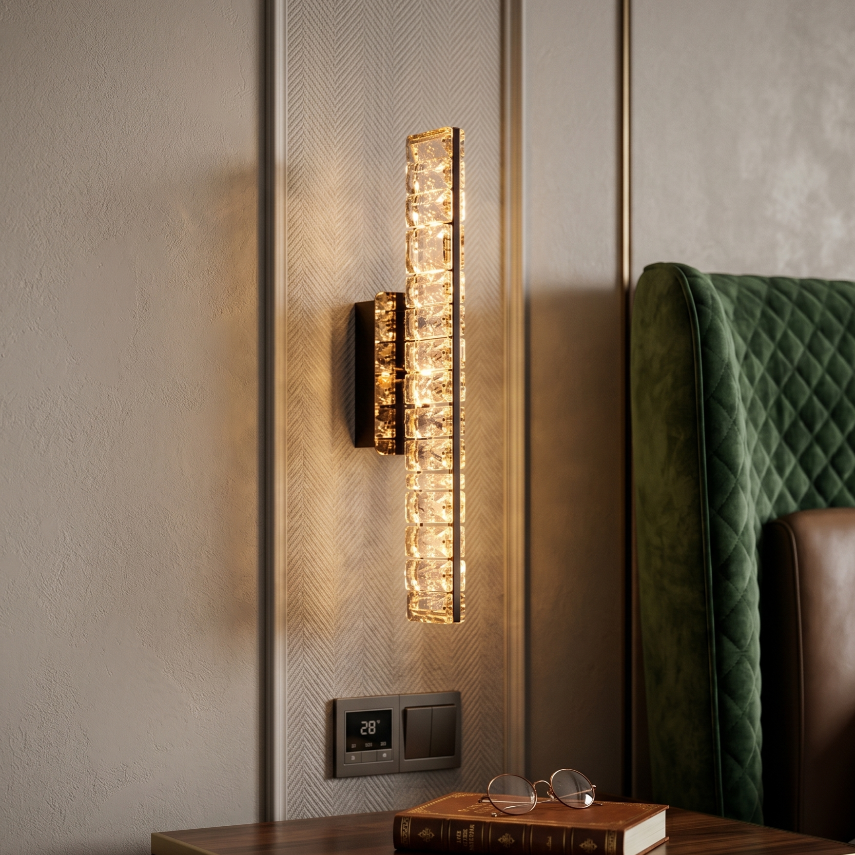 Aplica LED Crystal Gold Novelle Line