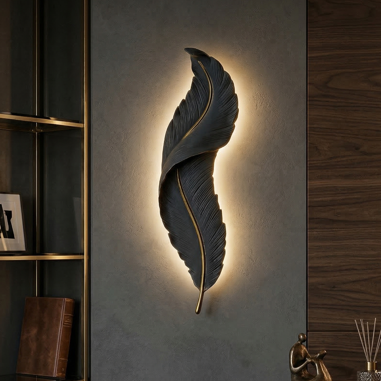 Aplica LED BLACK Luxury Mini Feather 18W 45CM