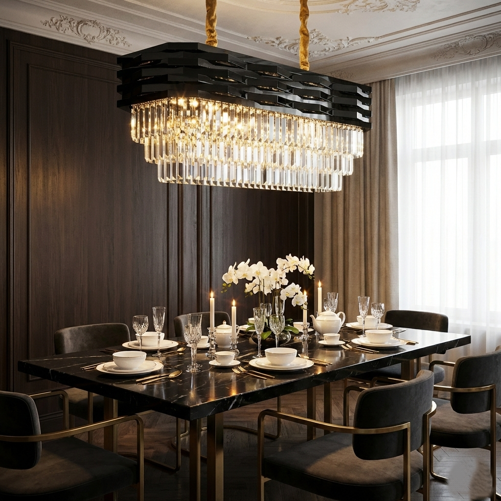Candelabru Cristal Black MALVINA 80x30CM