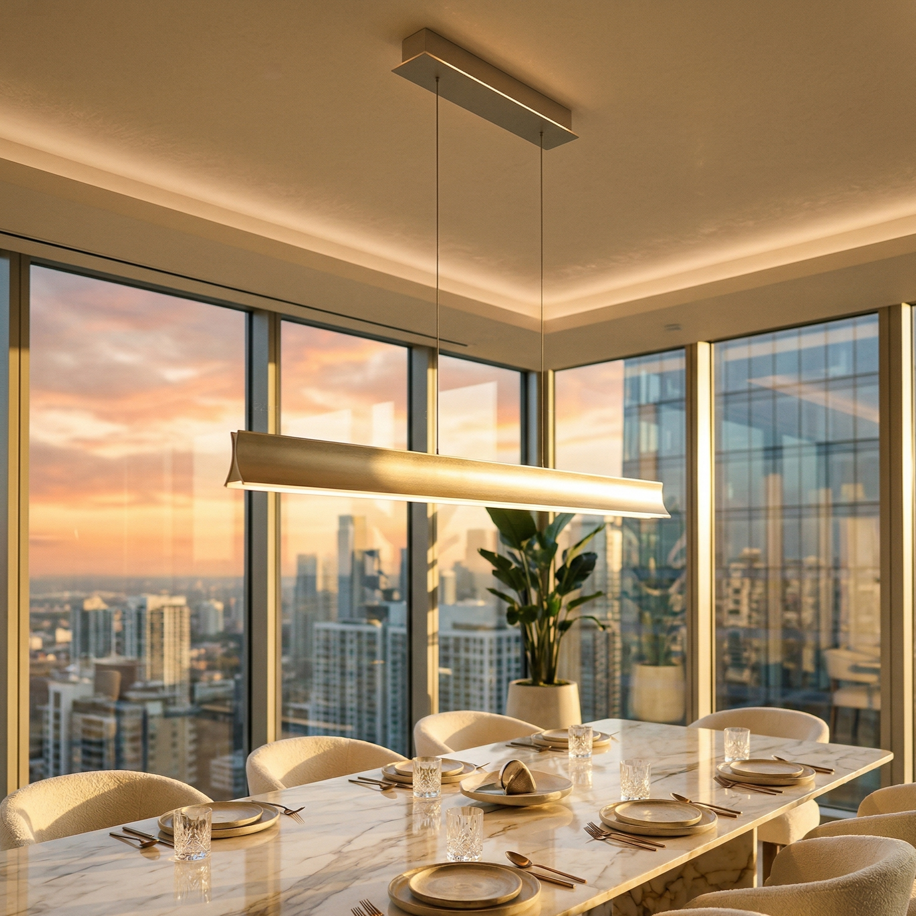 Lustra LED Suspendata PREMIUM CINQUE CIMOLTO SILVER Echivalent 400W