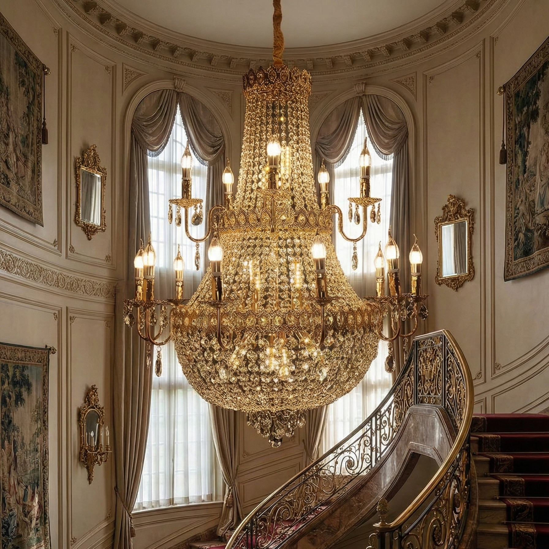 Candelabru Cristal Golden Grande Magnifica 90x110CM