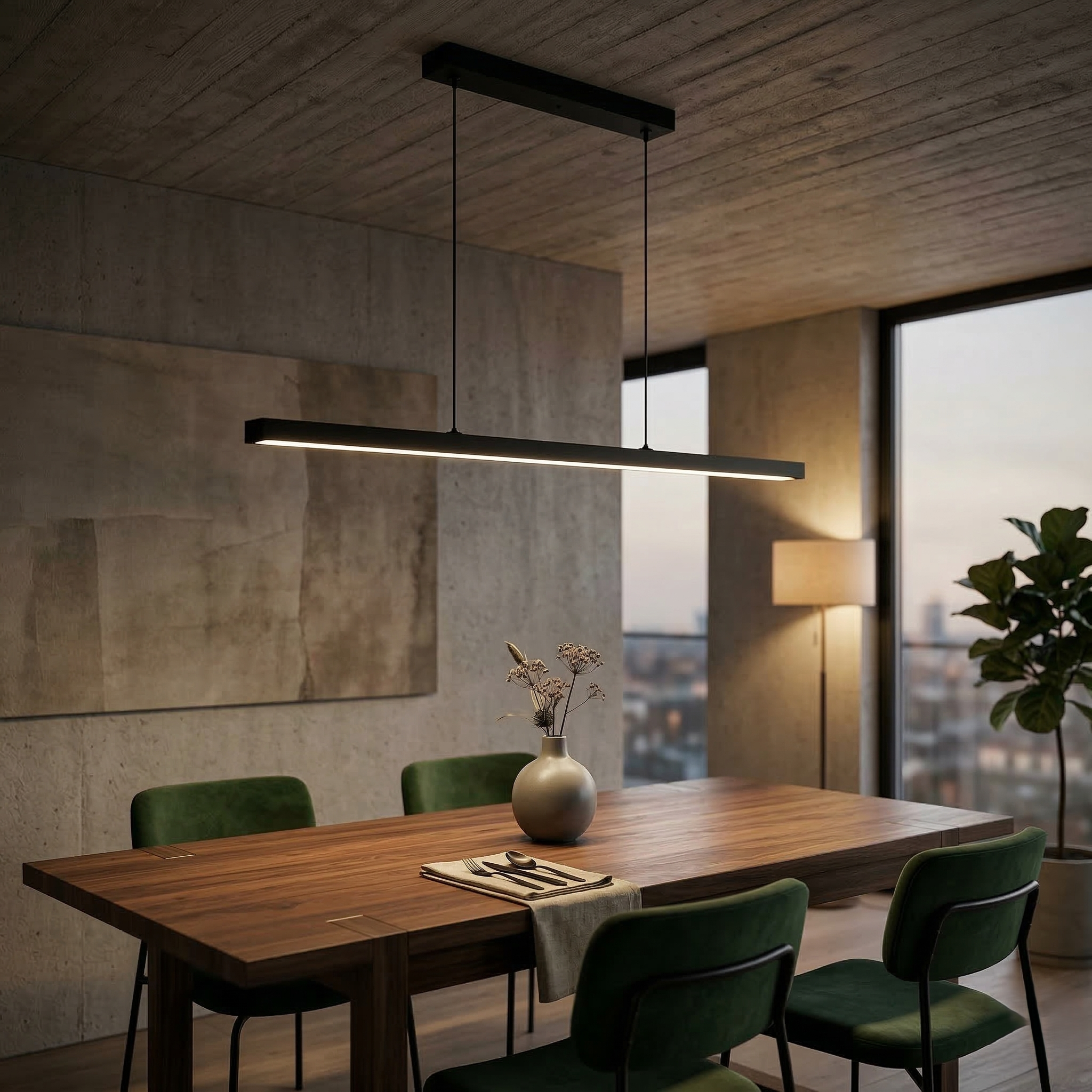 Lustra LED Suspendata 36W Elegant Office Black Echivalent 300W