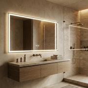 Oglinda LED FIORINA - 150x80cm Dezaburire si Ceas, Senzor, 3 Lumini