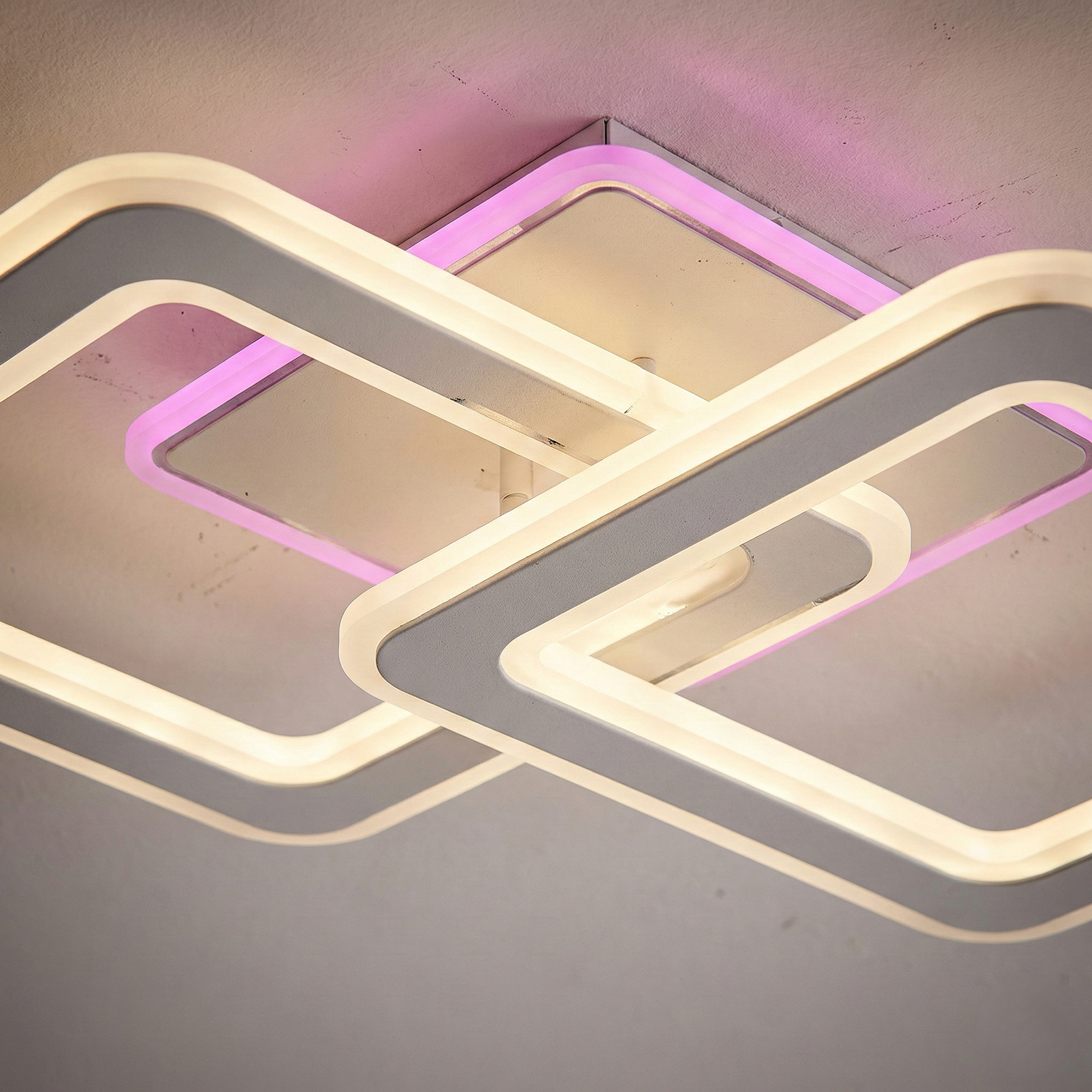 Lustra LED Two Square GRIDLINE Alba RGB Echivalent 500W Telecomanda