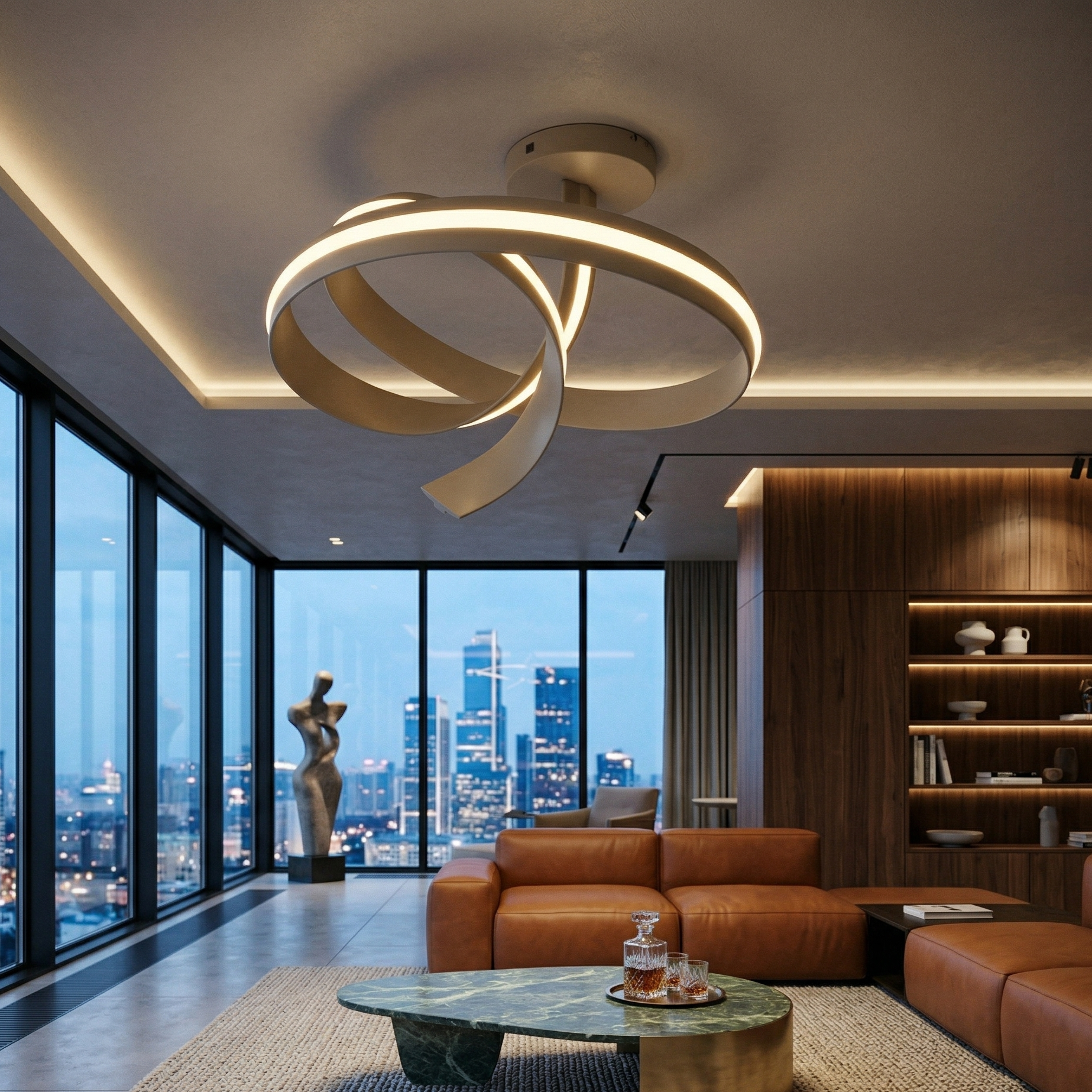 Lustra LED Aplicata Cisenna Beige CINQUE Premium Echivalent 500W