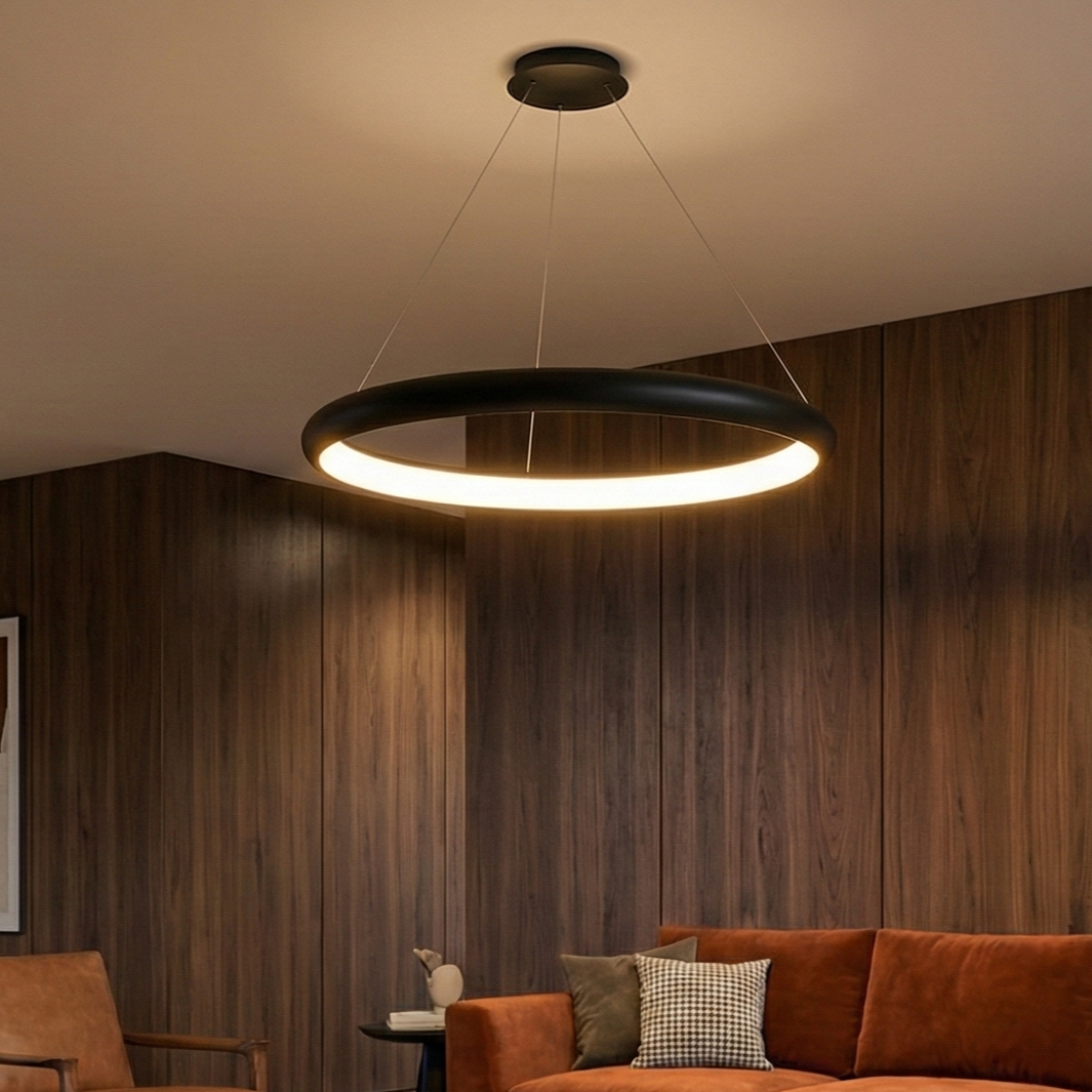 Lustra LED Suspendata BELLA Black, 3 Lumini din buton Echivalent 500W