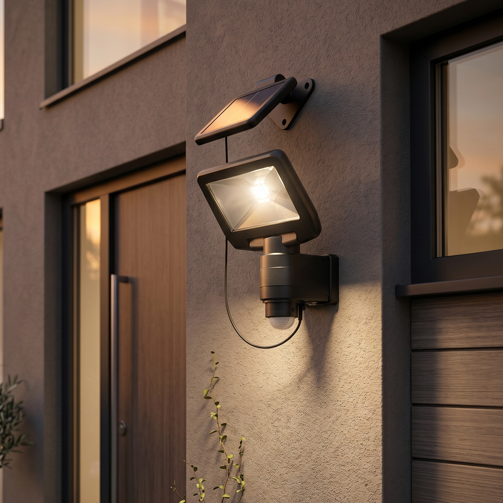 Aplica LED Solara 5W NORO Exterior Neagra cu Senzor