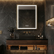 Oglinda LED LUNAVIA - 60x80cm Dezaburire si Ceas, Senzor, 3 Lumini