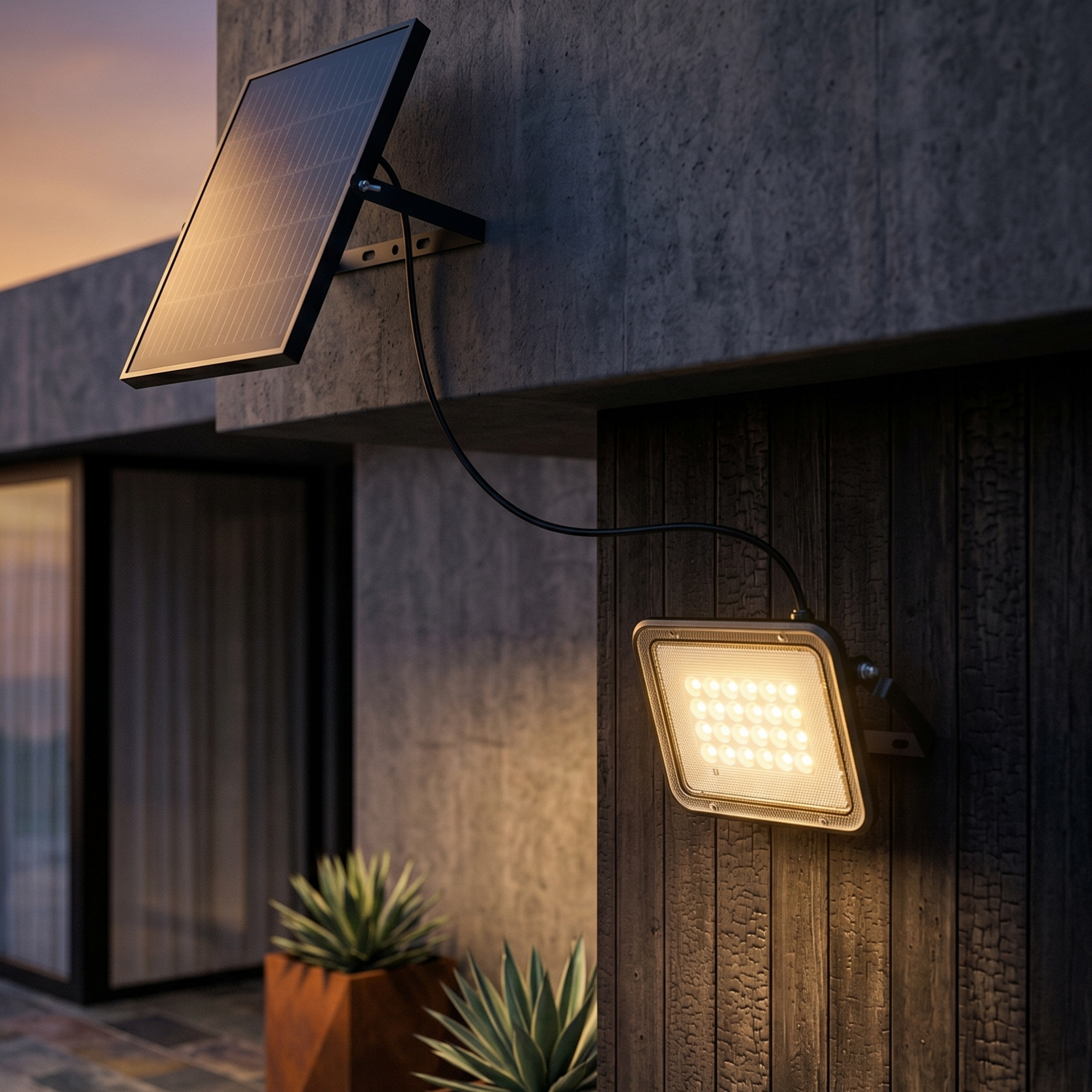 Aplica LED VEYON Black Exterior Premium cu Incarcare Solara si Telecomanda