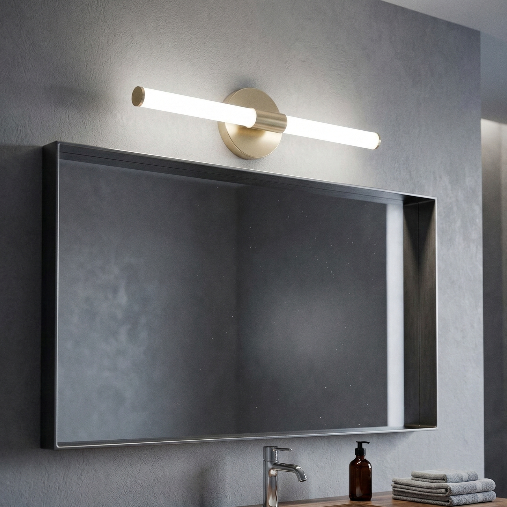Aplica LED Baie 7W ELVORA Aurie 45cm 3 Lumini din Buton