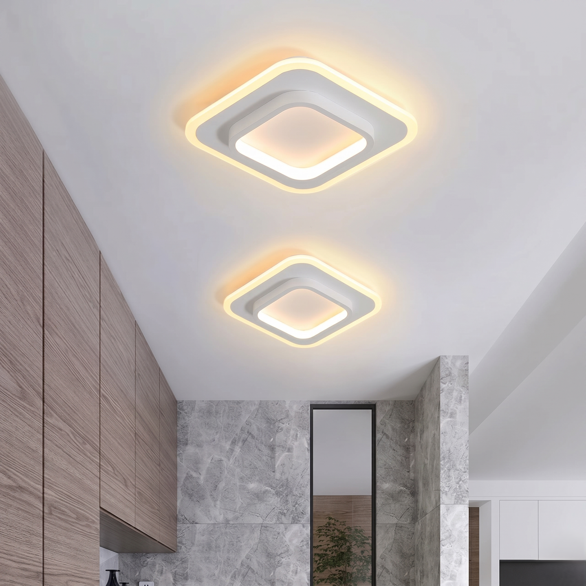 Lustra LED LOKI SQUARE Alb Echivalent 200W